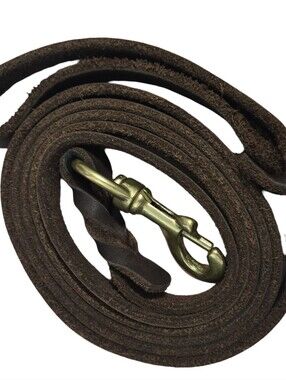 Handmade Leash Brown Leather, Training, Walking, Leather